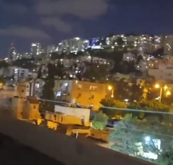 The moment the rocket fell on Haifa