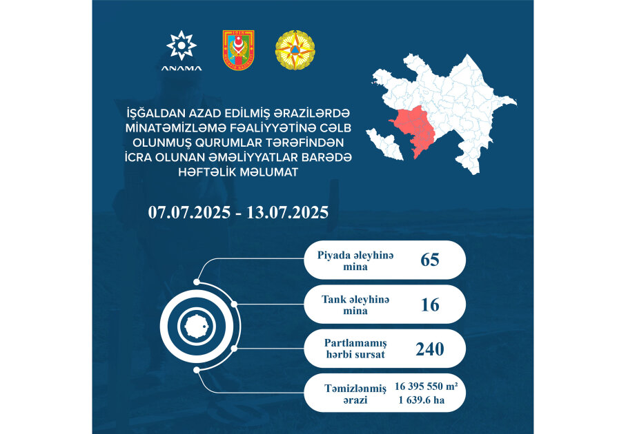 ANAMA: 81 mines and 240 UXOs neutralized last week