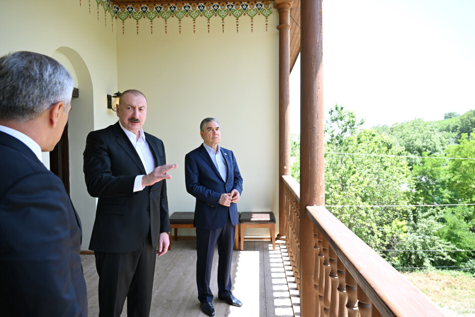 President Ilham Aliyev and Gurbanguly Berdimuhamedov visited Mehmandarovs’ Estate Complex in Shusha