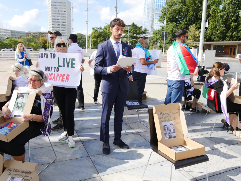 Azerbaijani families of missing persons hold first protest abroad