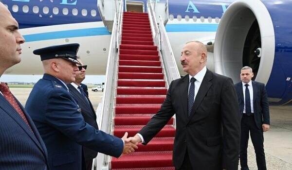 Ilham Aliyev arrived in U.S. for working visit - Photo