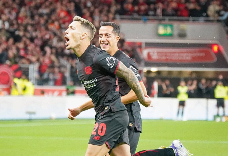Nine-man Leverkusen beat Frankfurt 3-1 thanks to Grimaldo double